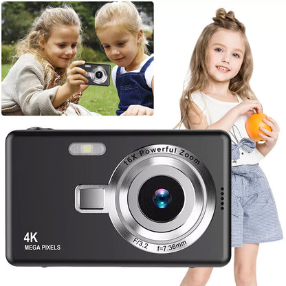 FHD 1080P Digital Camera, 50MP, 2.4” LCD Screen, 16X Zoom, Anti-Shake - Compact & Portable