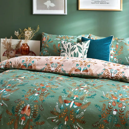 Luna Cotton Blend, Polyester Floral Duvet Cover Set with Pillowcases
