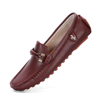Summer Men’s Leather Slip-On Shoes – 2024 Classic Outdoor Comfort