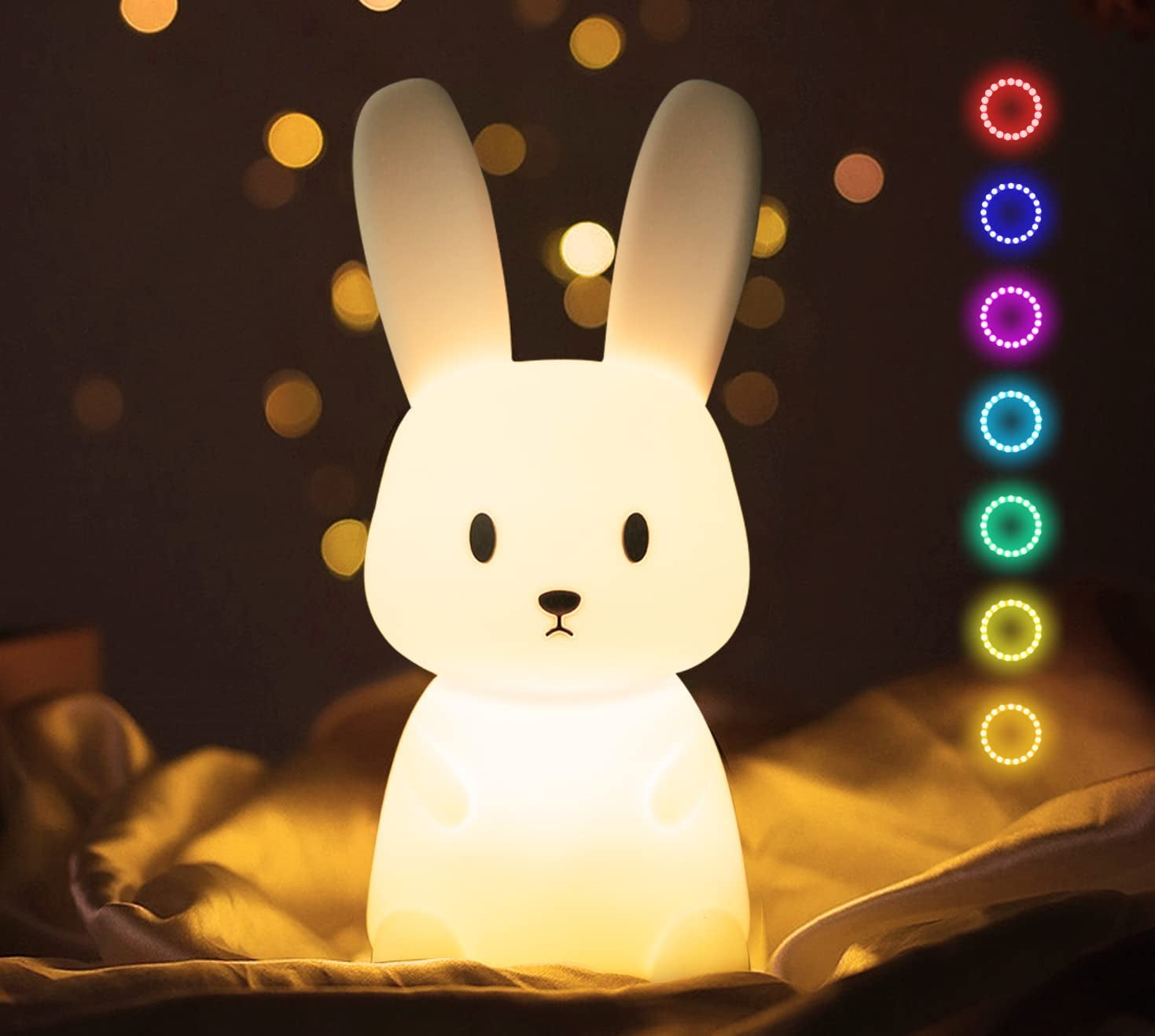 Bunny Baby Night Light, Kids USB Charging Bedroom Light, Night Lamp Cute Animal