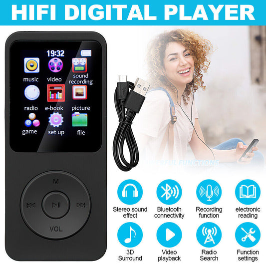 Support 128GB Bluetooth MP4/MP3 Lossless Music Player FM Radio Recorder Sport 