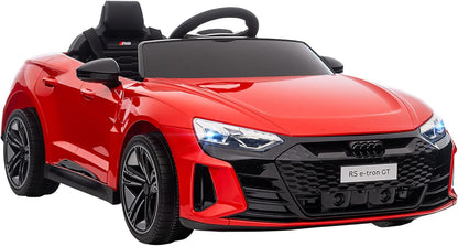 Audi RS E-Tron GT Licensed Electric Cars for Kids Electric Ride-Ons 12V Battery Powered Toy W/Remote Control Music, for 3-5 Years, Red