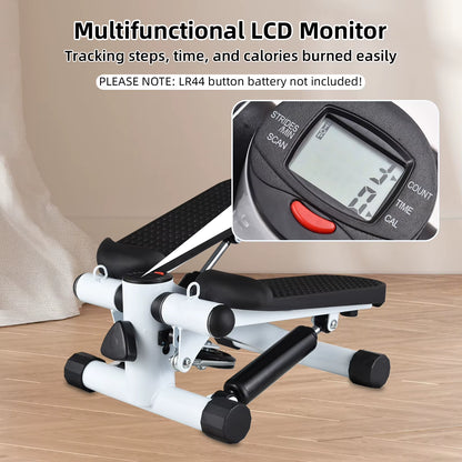 Mini Stepper for Home Exercise with Resistance Bands and LCD Display – 100Kg Capacity