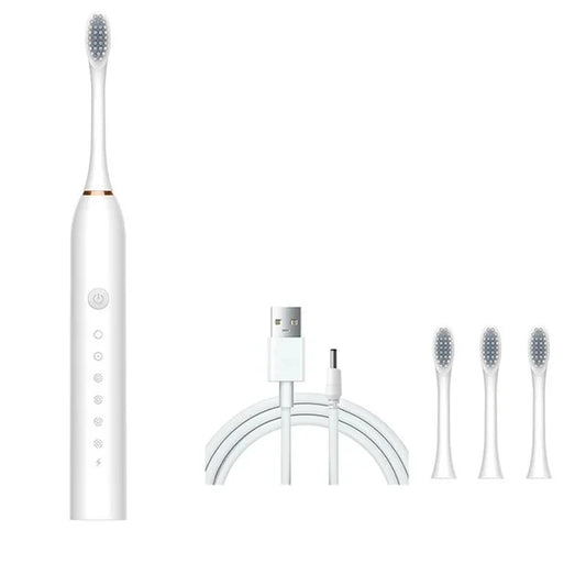 Electric Toothbrush USB Rechargeable Tooth Brush for Adult 6 Clean Modes Washable Teeth Whitening and Cleaning Brush