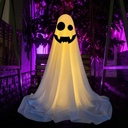 85CM Halloween Decor Light Strings Battery Front Porch Ghost Decorations Scary White Ghosts Stand Courtyard Halloween Decoration