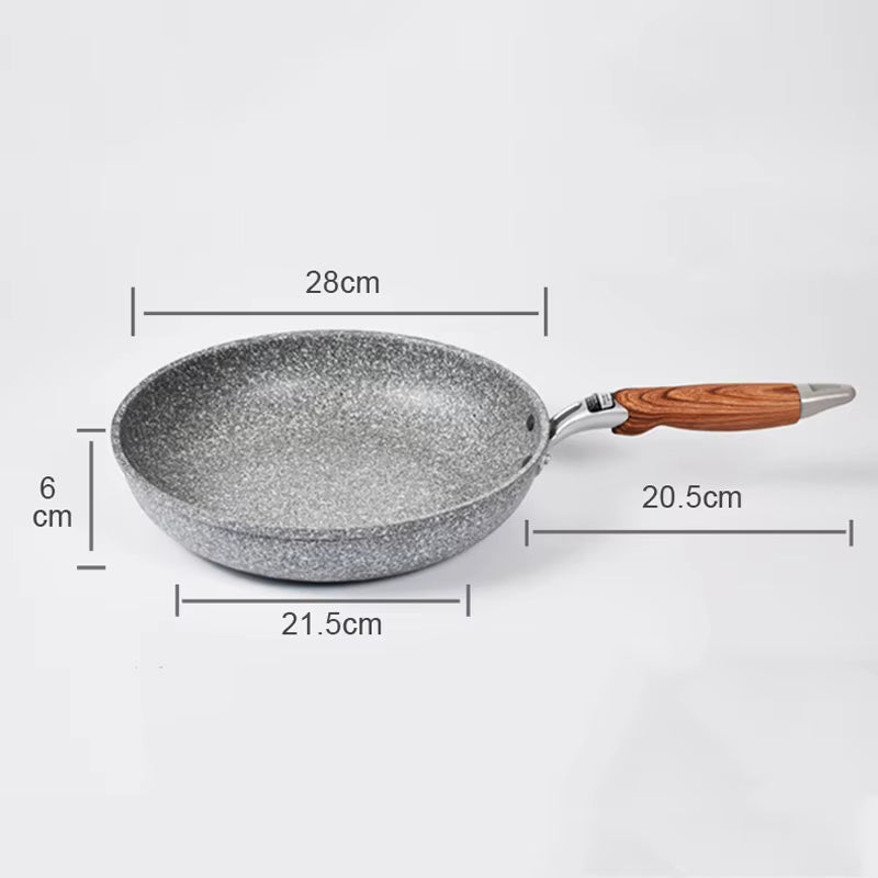 Durable Stone Frying Wok Pan – Non-Stick Ceramic Pot for Induction & Gas Stove, Skillet for Steak Cooking