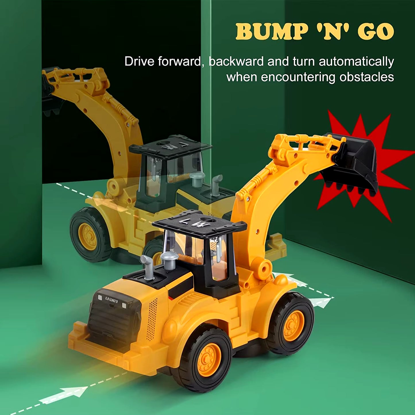 Excavator Truck Kids Toys: Construction 2+ Toddler Toys Digger Truck with Electric Universal Wheel Children Car Toys with Light