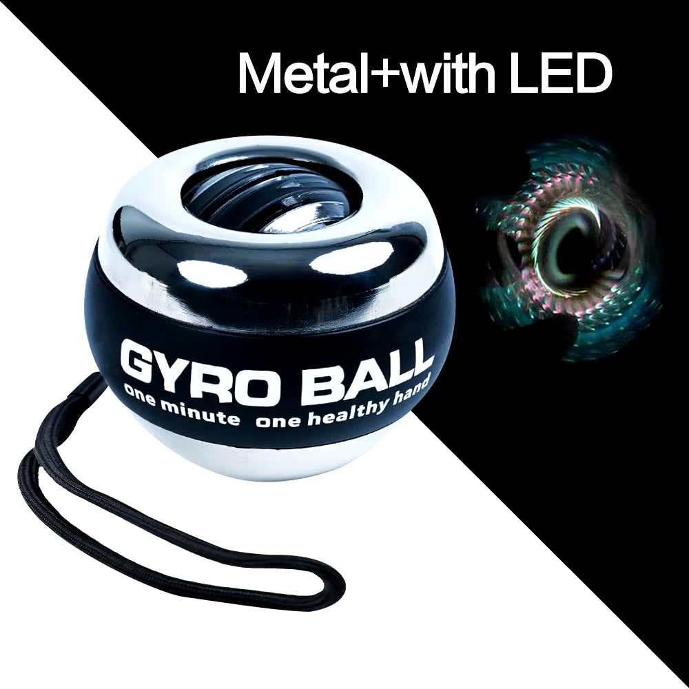 LED Gyroscopic Power Trainer Ball – Autostart Range Gyro Wrist Ball for Muscle Strength, Arm & Hand Fitness