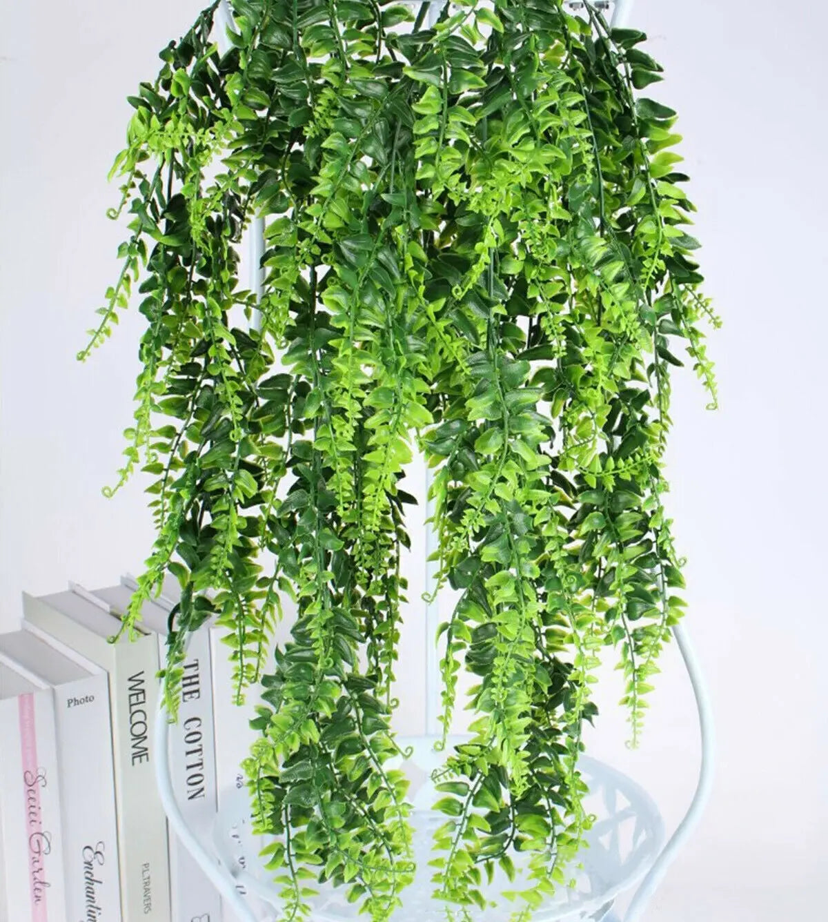 4 Artificial Hanging Plants Fake Fern Trailing Foliage Plastic Flower Leaf Decor - DynamicDrop Hub