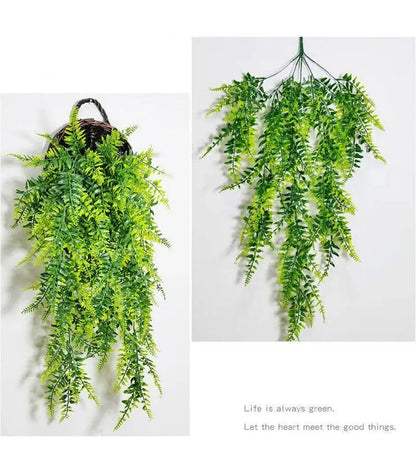 4 Artificial Hanging Plants Fake Fern Trailing Foliage Plastic Flower Leaf Decor - DynamicDrop Hub