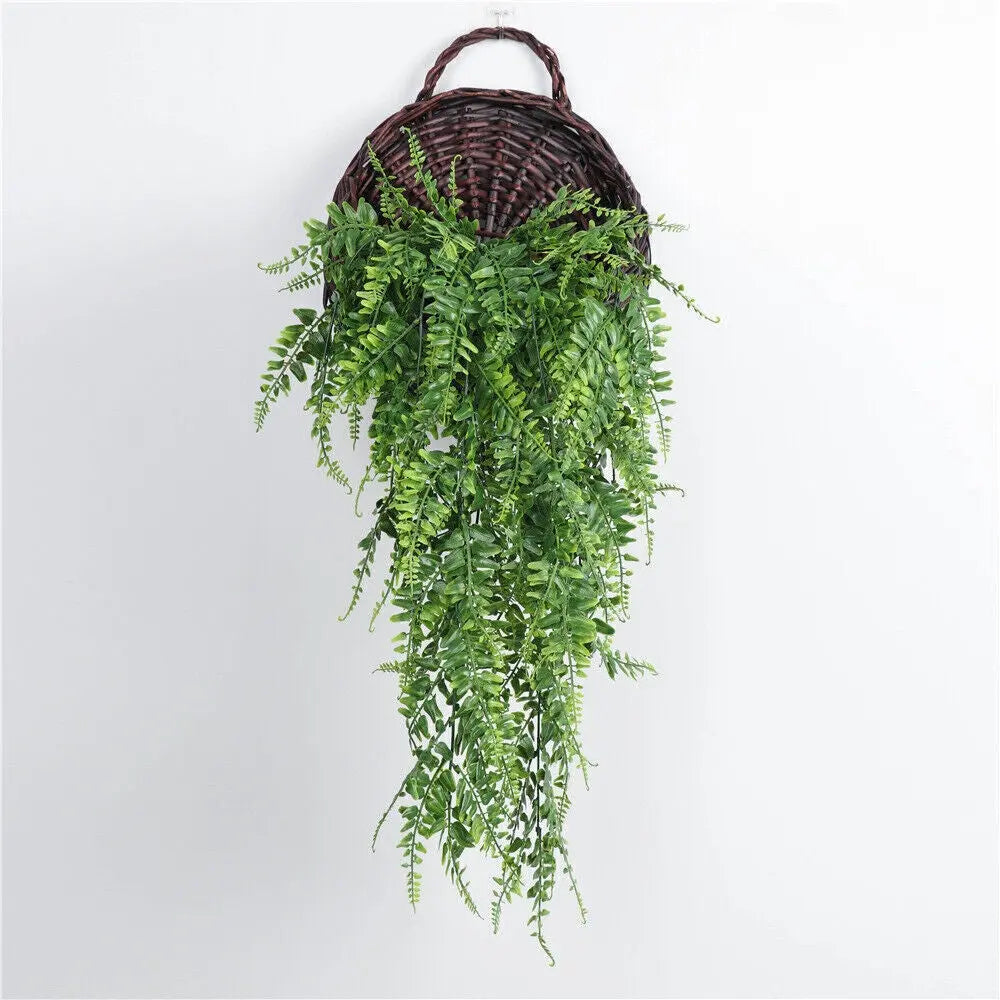 4 Artificial Hanging Plants Fake Fern Trailing Foliage Plastic Flower Leaf Decor - DynamicDrop Hub