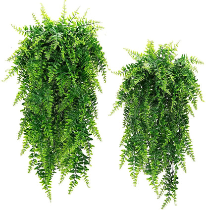 4 Artificial Hanging Plants Fake Fern Trailing Foliage Plastic Flower Leaf Decor - DynamicDrop Hub