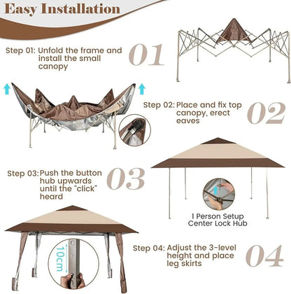 4 X 4 M Rolling Pop up Gazebo with Wheels - DynamicDrop Hub