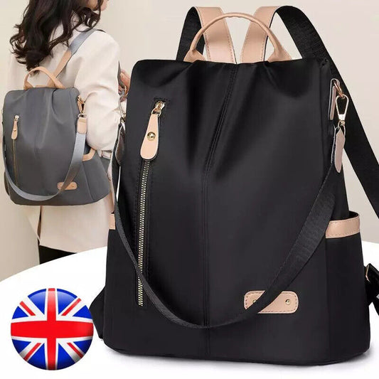 Womens Ladies Waterproof Anti-Theft Backpack Rucksack Travel School Shoulder Bag