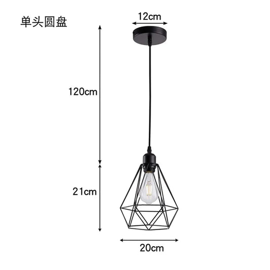 Nordic Creative Iron Single Head Chandelier Simple Modern Personality Living Bar Table Bedroom Dining Decoration Light Fixture
