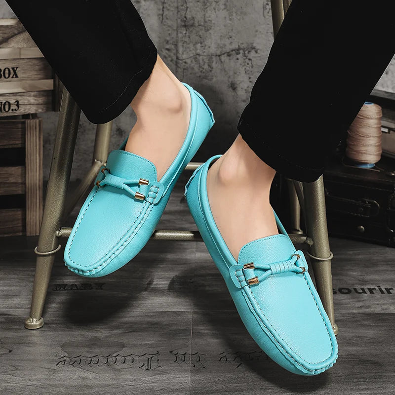 Summer Men’s Leather Slip-On Shoes – 2024 Classic Outdoor Comfort