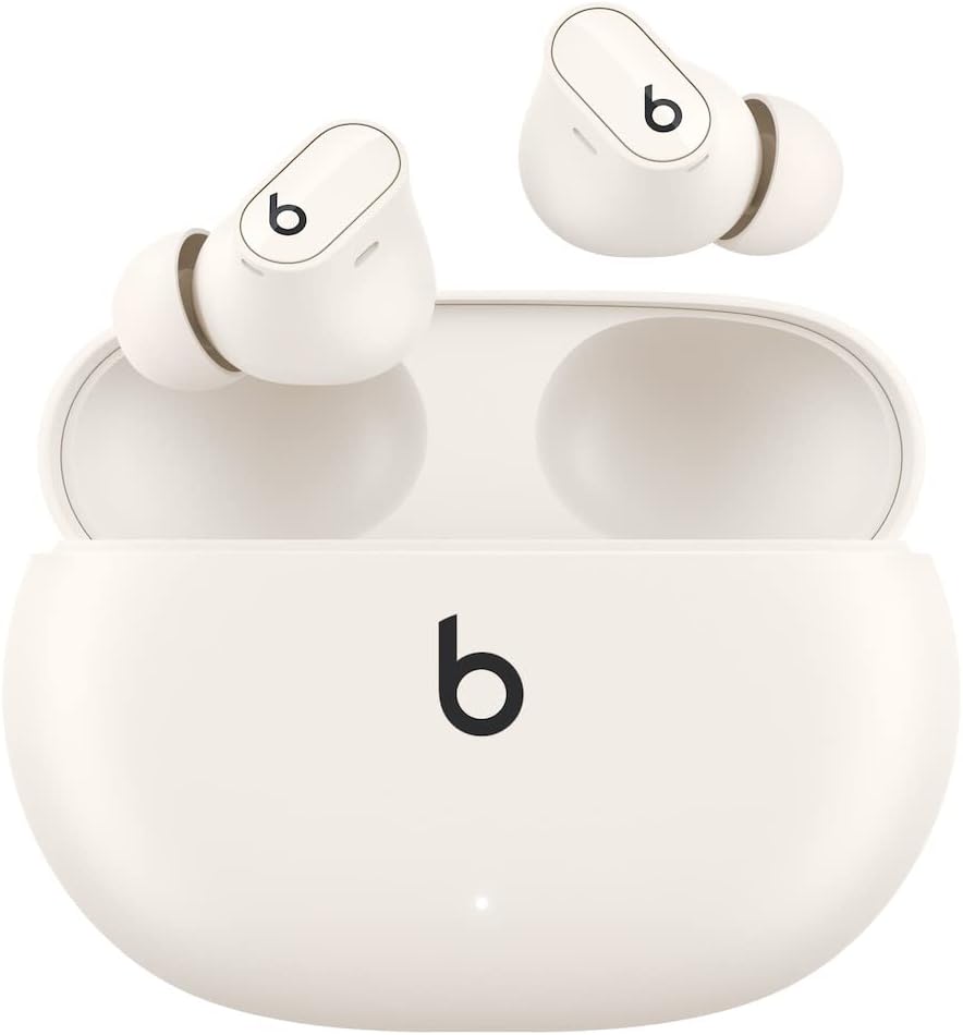 Beats Studio Buds + True Wireless Noise Cancelling Earbuds, Enhanced Apple & Android Compatibility, Built-In Microphone, Sweat-Resistant Bluetooth Headphones, Spatial Audio – Transparent