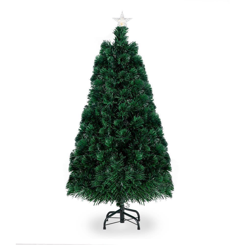 3/4Ft Christmas Trees Fibre Optic Pre-Lit Xmas Tree with Stand Top Star Decor