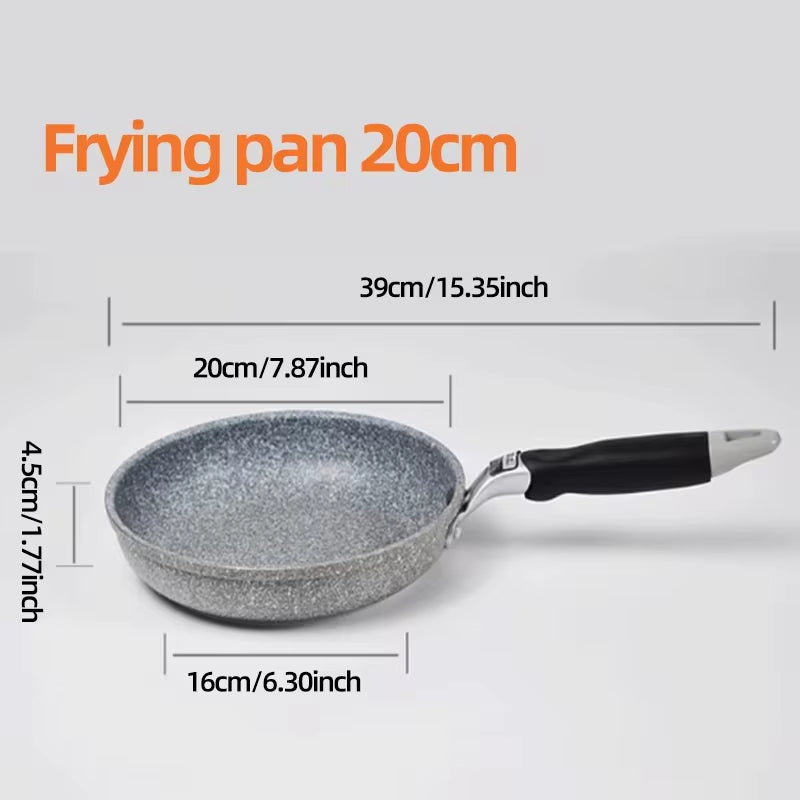 Durable Stone Non-Stick Frying Pan Set | 28cm, 26cm, 24cm, 20cm | Wok, Skillet, and Pancake Pans for Induction and Gas Stoves