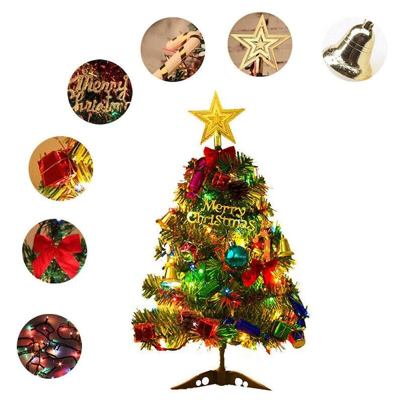 Tabletop Artificial Small Mini Christmas Treeled Lights Ornament