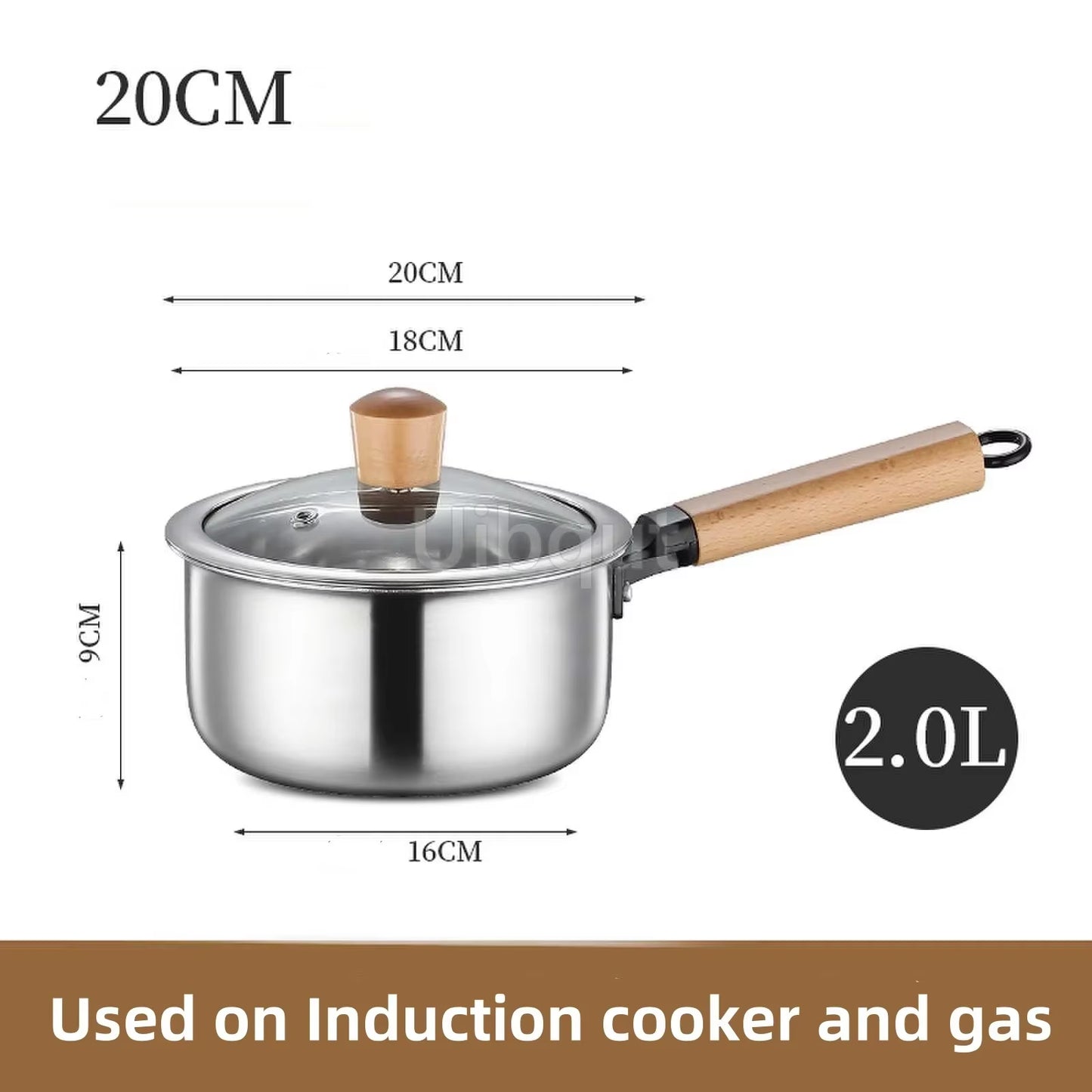 Stainless Steel Double Bottom Soup Pot | Non-Magnetic Multi-Purpose Non-Stick Pot for Gas Cooking