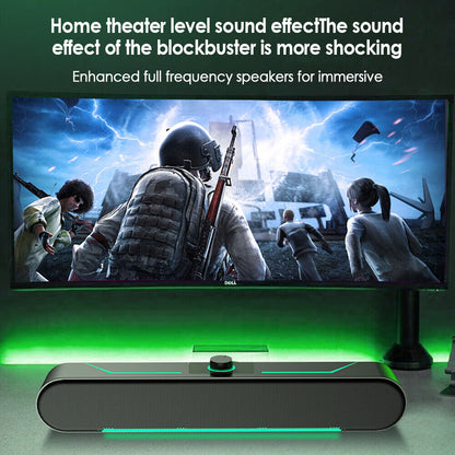 Wired PC LED USB Sound Bar Stereo Speakers TV Computer for PC Desktop Tablets