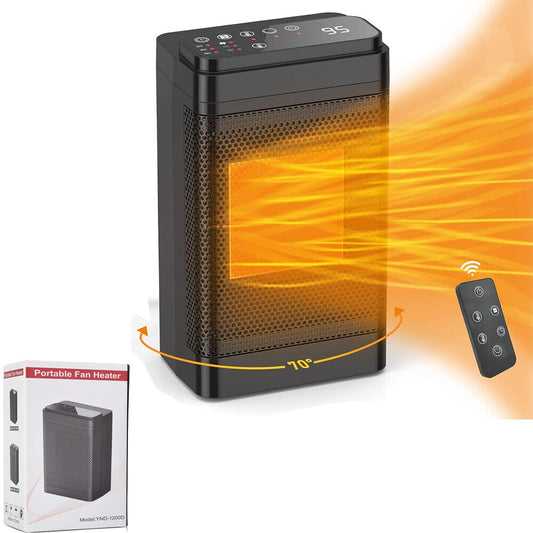 Electric Ceramic Space Heater 1500W with Remote, Timer, and Safety Features – PTC Technology