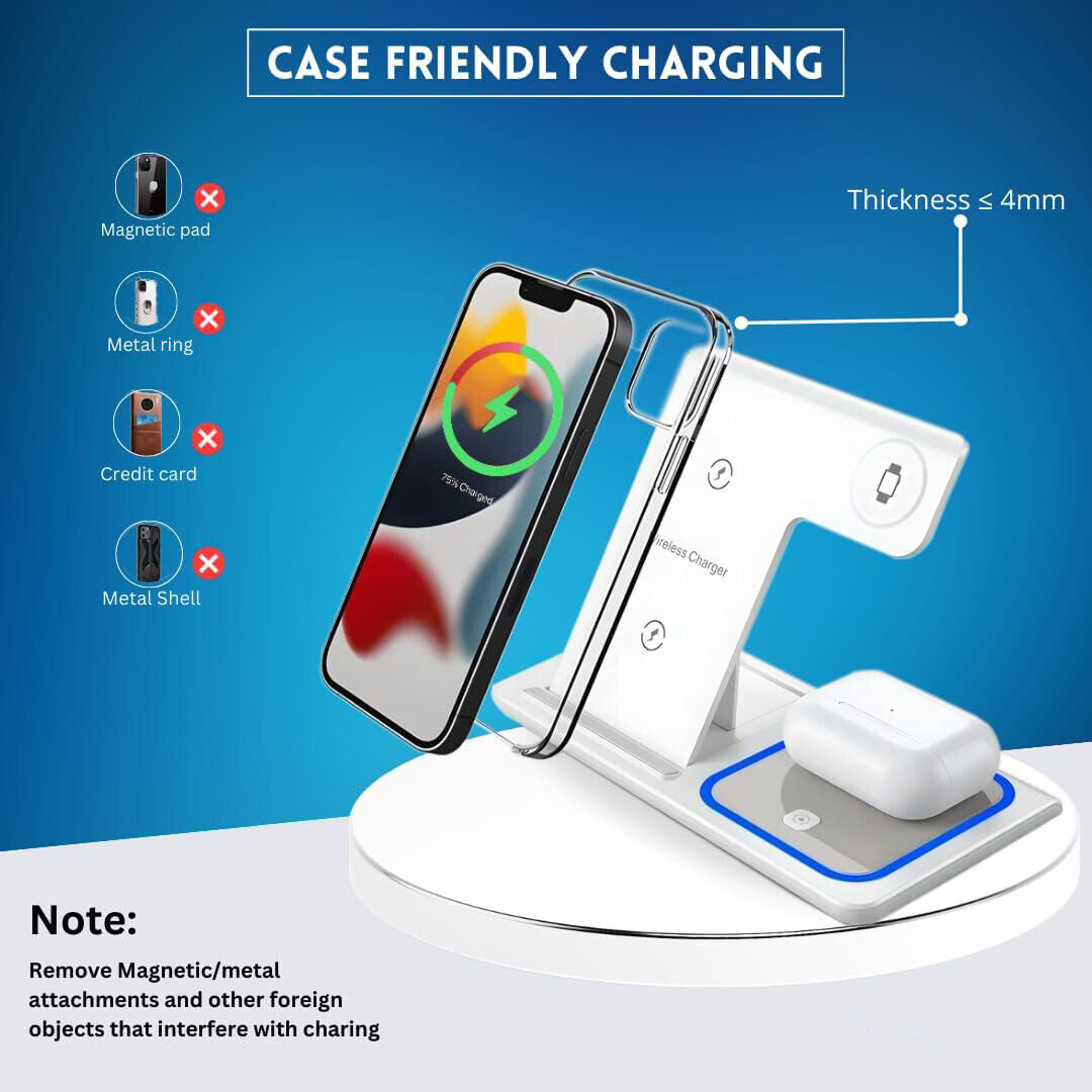 3-in-1 Fast Wireless Charging Station | Foldable Charger Dock for iPhone 16/15/14, Apple Watch & AirPods