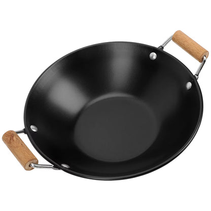 Stainless Steel Wok Pan - Multi-functional Frying & Cooking Wok, Hot Pot, Seafood, and Paella Pan