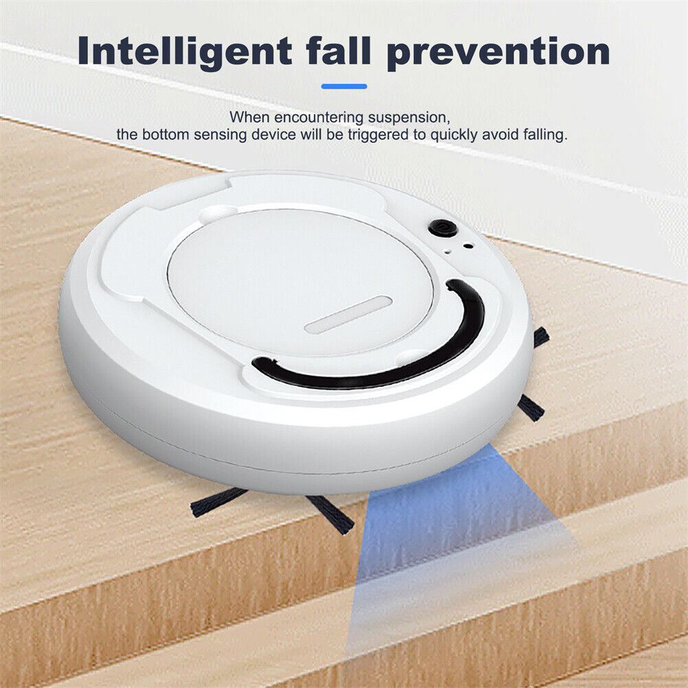 Smart 3-in-1 Robotic Vacuum Cleaner – Slim Design, USB Charging, 90-Min Runtime