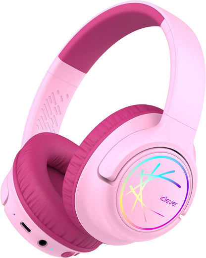 iClever Kids Wireless Headphones with LED Lights – Safe, Fun, and Built for Kids