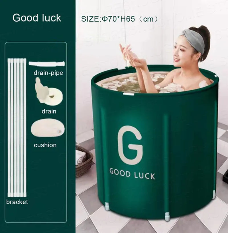 Portable Foldable Bathtub Bucket Large Capacity Bathroom Ice Bath Winter Shower Bathtub Free Installation Adults Baby Swiming