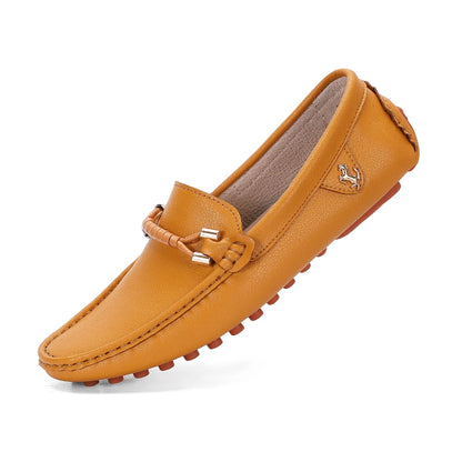 Summer Men’s Leather Slip-On Shoes – 2024 Classic Outdoor Comfort