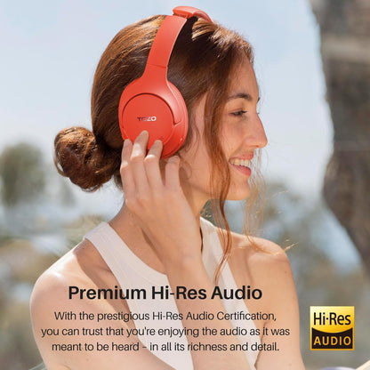 HT2 Hybrid Active Noise Cancelling Wireless Headphones, 60H Playtime Lossless Audio over Ear Bluetooth Headphones, Hi-Res Audio Deep Bass Foldable Lightweight Headset for Workout