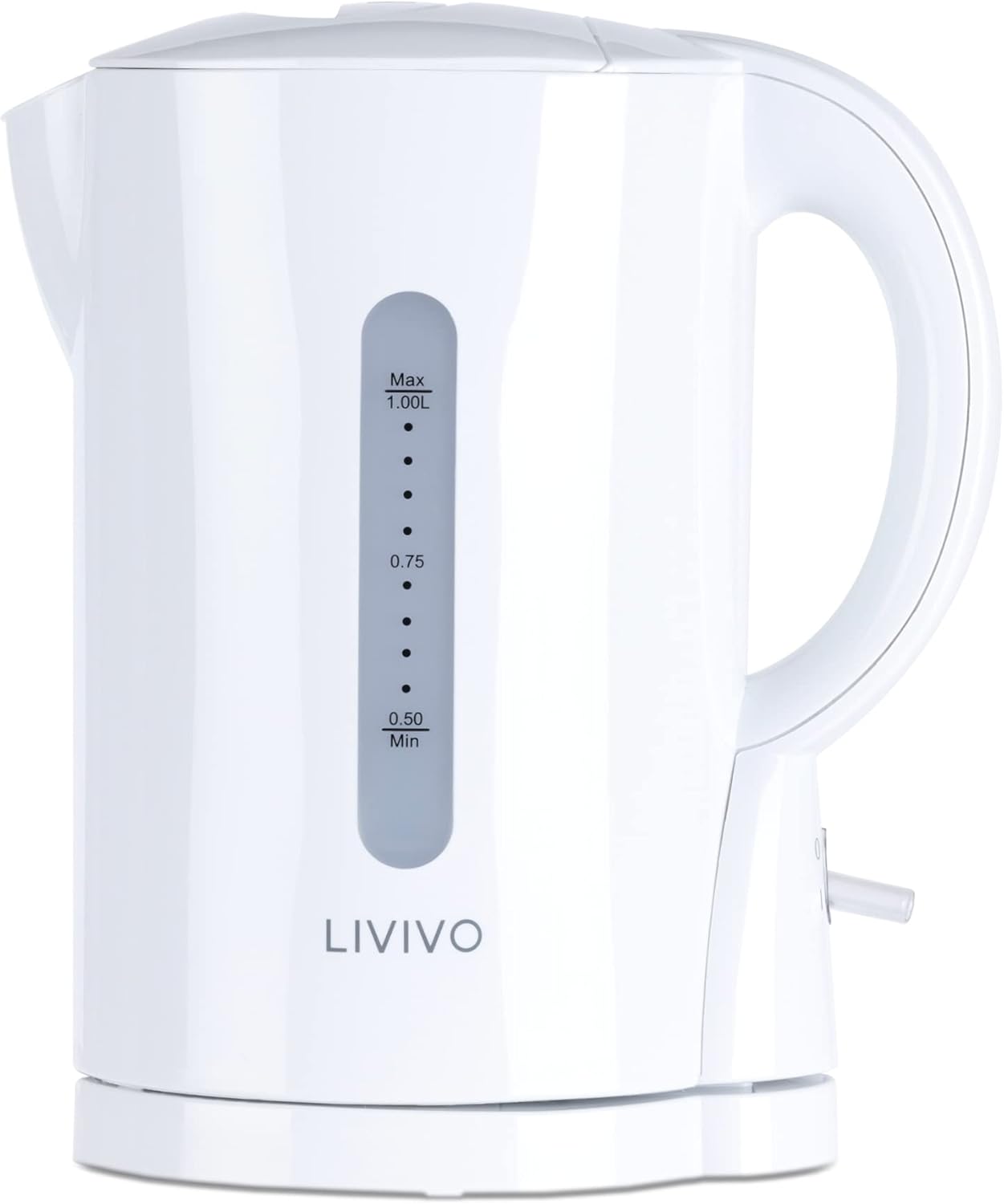 1L Cordless 900W Kettle Compact for Travel, Guest Room, Office Makes 4 Cups of Tea & Coffee - Boil Protection & Auto Shut off [Energy Class A+]