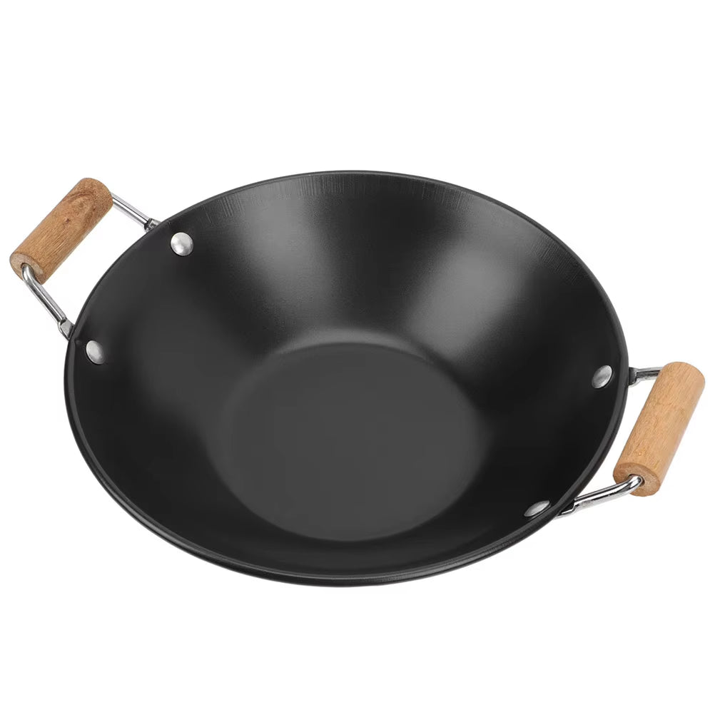 Stainless Steel Wok Pan - Multi-functional Frying & Cooking Wok, Hot Pot, Seafood, and Paella Pan