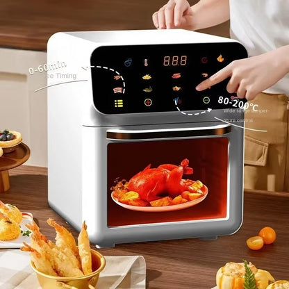 Large-Capacity Air Fryer | Multi-Functional Electric Oven with Visual Window | Household Cooking Appliance