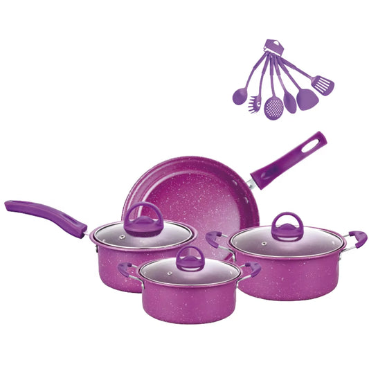 Non-Stick Pots and Pans Set - 13-Piece Kitchen Cookware Gift Set with Medical Stone Coating for Family and Friends