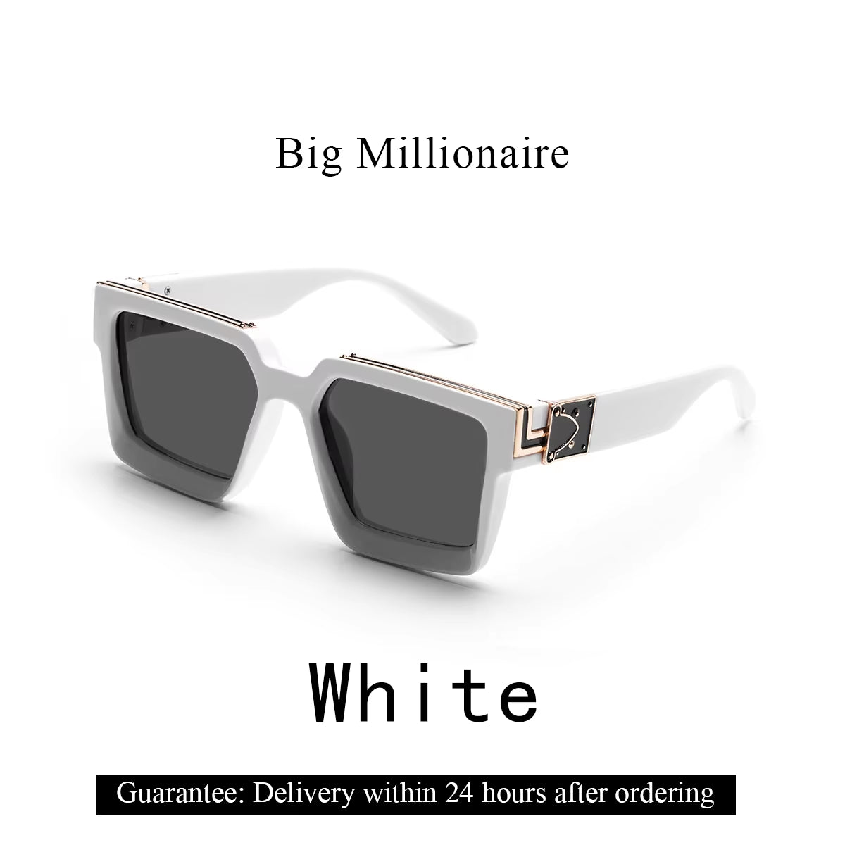 Ruiao Retro Black Millionaire Shades Luxury Sunglasses 2024 Designer Square Sunglasses for Men and Women