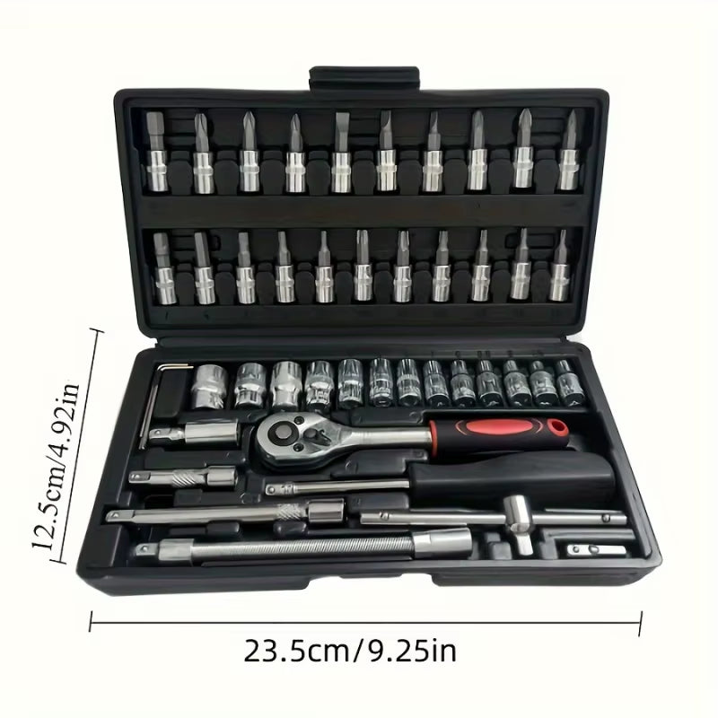 Bicycle Repair Kit, Triple Stack Multi-Function Repair Kit Portable Metal Kit Home Repair Kit Socket Wrench Set