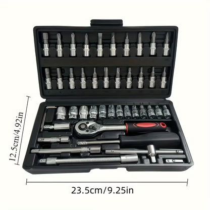 Bicycle Repair Kit, Triple Stack Multi-Function Repair Kit Portable Metal Kit Home Repair Kit Socket Wrench Set