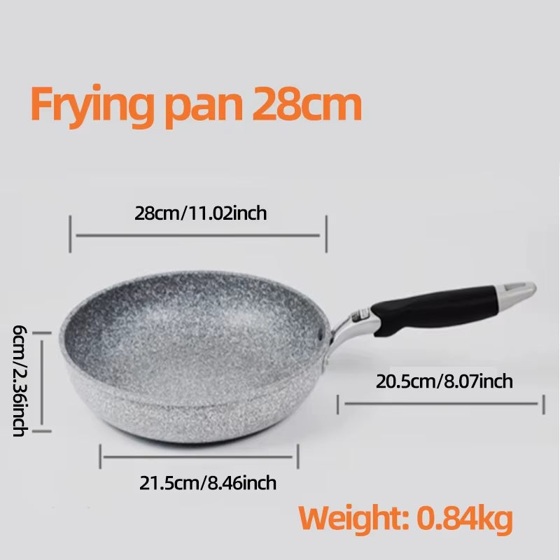 Durable Stone Non-Stick Frying Pan Set | 28cm, 26cm, 24cm, 20cm | Wok, Skillet, and Pancake Pans for Induction and Gas Stoves