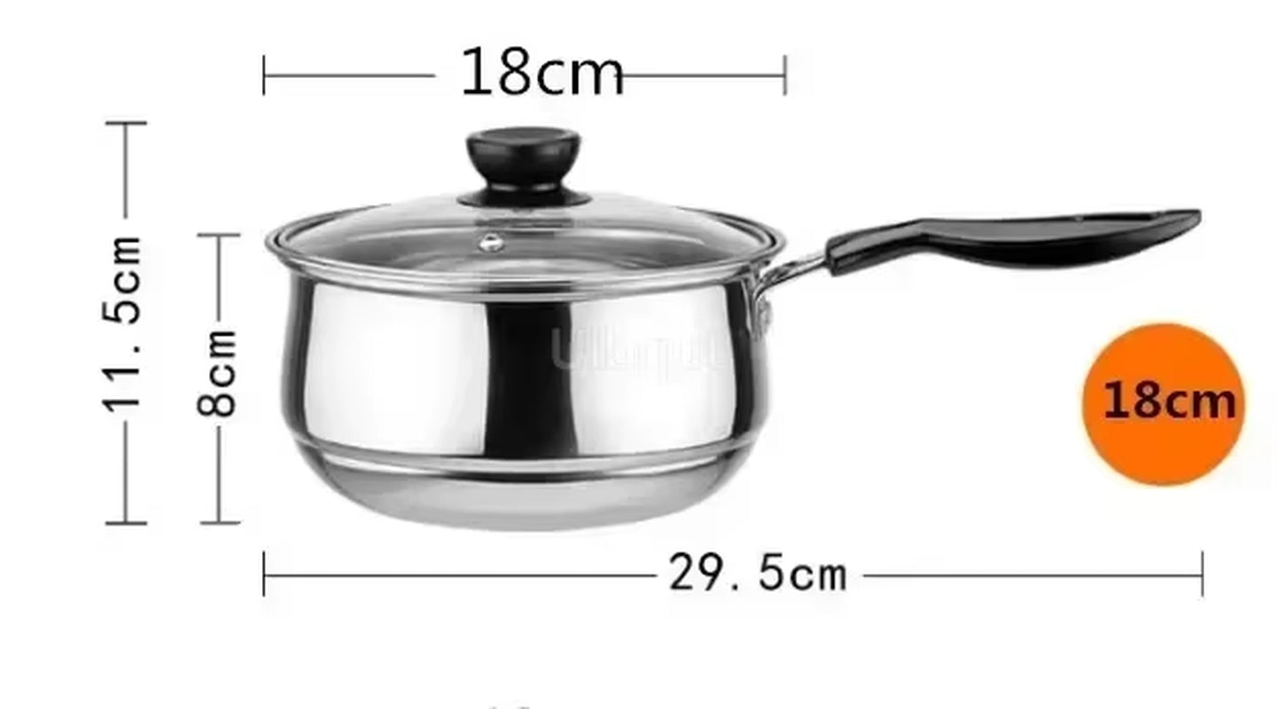 Stainless Steel Double Bottom Soup Pot | Non-Magnetic Multi-Purpose Non-Stick Pot for Gas Cooking