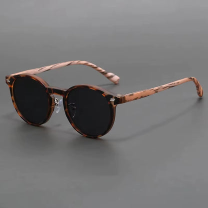 Oulylan Frosted Imitation Wood Frame Circle Sunglasses Women Men Vintage Sun Glasses Retro Style Eyewear UV400 Shades