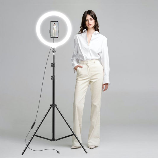 12" to 14" LED Selfie Ring Light with Tripod Stand & Phone Holder for Makeup Live