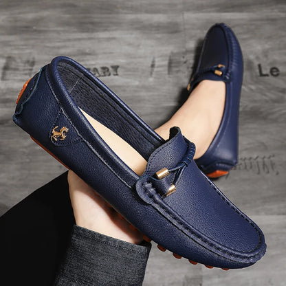 Summer Men’s Leather Slip-On Shoes – 2024 Classic Outdoor Comfort
