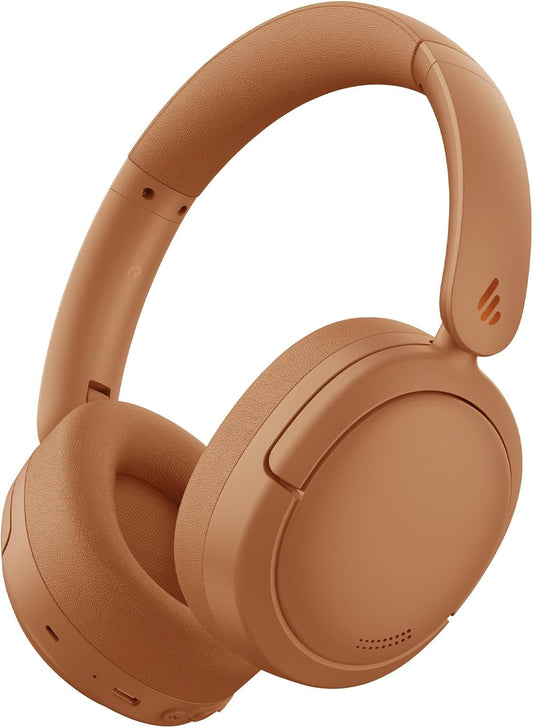 V80 Hybrid Active Noise Cancelling Headphones, True Wireless over Ear Bluetooth Headset with 45H Playtime Hi-Res Audio Fast Charging Multipoint Connection for Travel Home Office - Brown