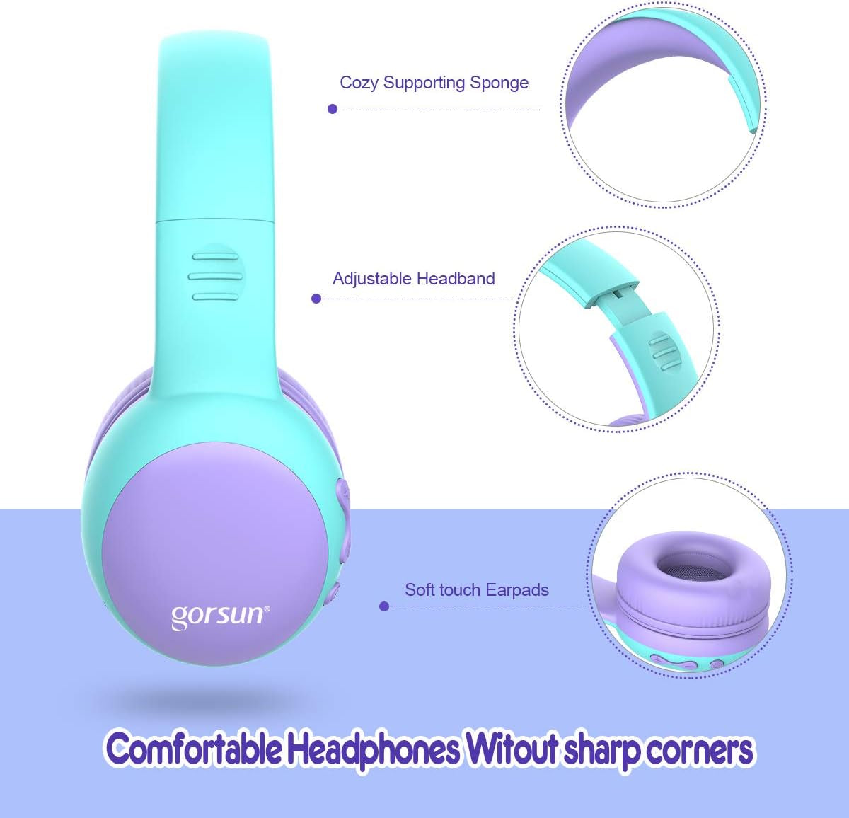 Bluetooth Kids Headphones with 85Db Limited Volume, Children'S Wireless Bluetooth Headphones, Foldable Bluetooth Stereo Over-Ear Kids Headsets