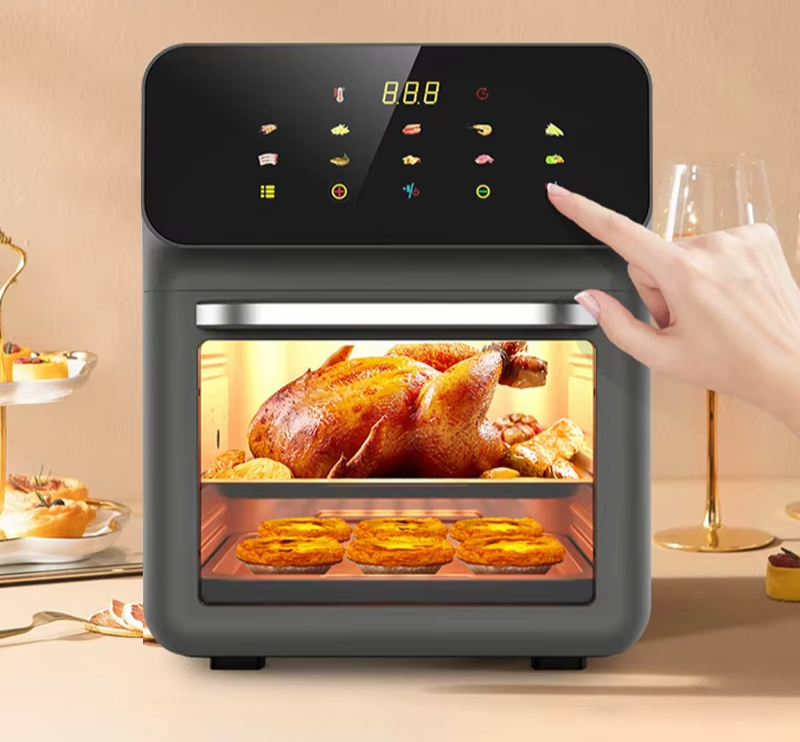 10L Large Capacity Electric Air Fryers Oil-Free Automatic Household Kitchen 360°Baking Convection Oven Deep Fryer without Oil