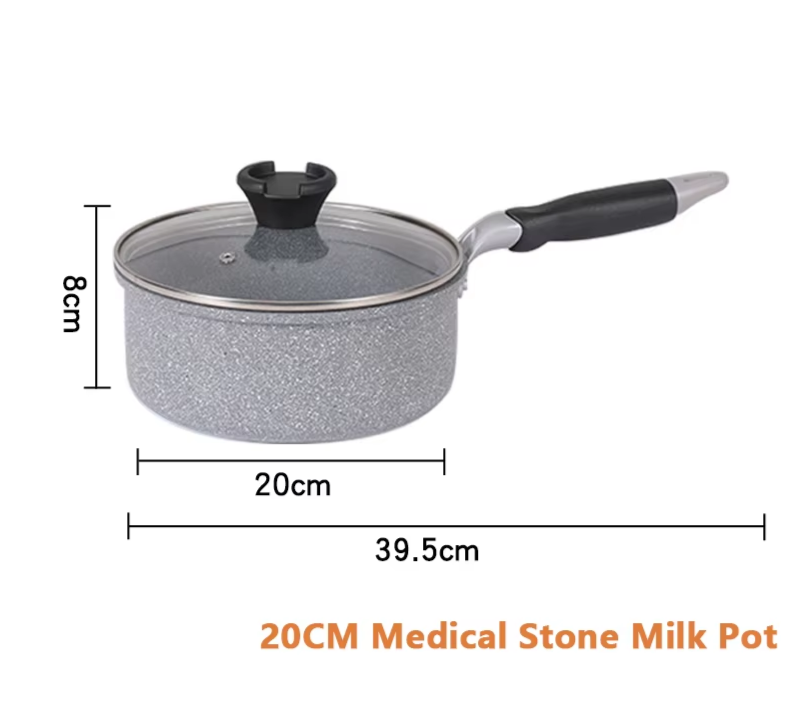 Durable Stone Non-Stick Frying Pan Set | 28cm, 26cm, 24cm, 20cm | Wok, Skillet, and Pancake Pans for Induction and Gas Stoves